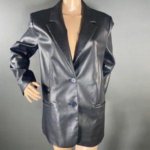 Zara Oversized Faux Leather Blazer